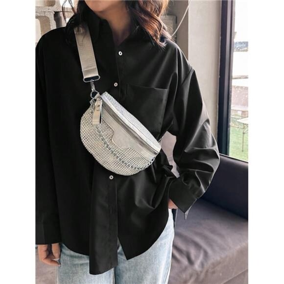 Rhinestone Decor Fanny Pack  Crossbody Bags - Picture 1 of 11